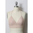thumbnail image 2 of Womens Ribbed Lace Boho Racerback Bralette (Blush, Small), 2 of 3