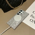 thumbnail image 2 of For Samsung Galaxy S24 Ultra Case Glitter, Clear Magnetic Case with Camera Lens Protector [Compatible with MagSafe] Bling Sparkle Plating Soft TPU Slim Shockproof Protective Cover Women,Silver, 2 of 5
