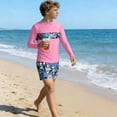 thumbnail image 7 of Edvintorg 2 Piece Swimwear for Boys Vacation Beach Printed Long Sleeve Swim Shirt and Short Boys Bathing Suits Size 3-14, 7 of 7