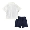 thumbnail image 3 of Back to School Outfits for Boys 6 Year Old Summer Gentleman British Suits Short-Sleeved Vest Knitted Shirt Shorts 6 Years, Blue, 3 of 7