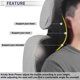 thumbnail image 2 of Almohada para reposacabezas de automóvil ergonómica y cómoda, soporte para cuello, poliéster, espuma de memoria, negro, 1 Pcs, 2 of 7