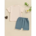 thumbnail image 5 of FEORJGP Kids Toddler Boys Casual Shorts Set 0 6M 12M 18M 2T 3T Infant Baby Short Sleeve T-Shirts Letters Print Tops with Elastic Waist Shorts Little Bply Comfy Summer Outfit for Summer Daily, 5 of 8
