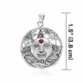 thumbnail image 2 of Summer Sun 925 Sterling Silver Pendant Fine Celestial Jewelry Created Ruby, 2 of 3