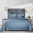 thumbnail image 5 of California Design Den Striped 100% Cotton Queen Sheet Set - 400 Thread Count Sateen, Queen Sheets Cotton Set with Deep Pockets, 4 Piece Adult/Teen Bed Sheet Set Cotton - Blue Hydrangea, 5 of 10