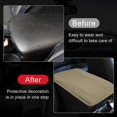 thumbnail image 4 of LAICAIW Four Seasons Universal Armrest Box Mat, Carbon Fiber Leather Embossing, Waterproof Armrest Cover Center Console Mat, Universal Car Armrest Seat Cover for Most Cars (Beige), 4 of 7