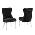 thumbnail image 2 of Cosmic Homes Dining Chair Set, Black and Nail-Head Trim, Polyester Fabric (Set of 2), 2 of 2