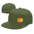 thumbnail image 4 of DouZhe Flat Brim Cap Snapback Hat, Espagnol Drapeau Espagnol Imprime Casquette de Baseball Adulte Vert Réglable, 4 of 6