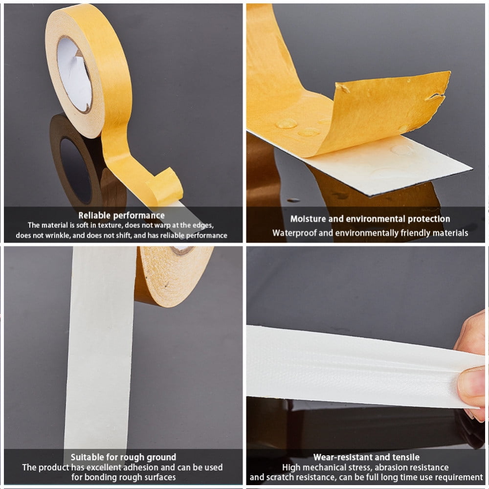 DIY Kit with Double-sided Non-slip Adhesive Tape and Stainless Steel U Shaped Mixed Color Tape: 30mm 25m/roll 2rolls/set