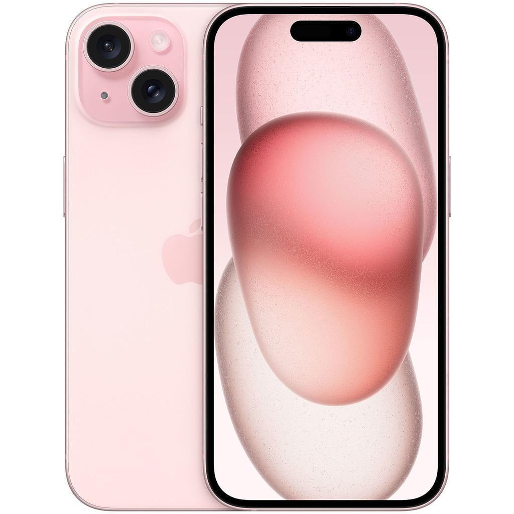 Restored Apple iPhone 15 256GB Pink Fully Unlocked Bundle with 10,000 mAh Powerbank & Bluetooth Headphones (Refurbished)