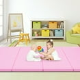 thumbnail image 6 of Costway 4' x 8' x 2'' Folding Gymnastics Mat Four Panels Gym PU Leather EPE Foam Pink, 6 of 12