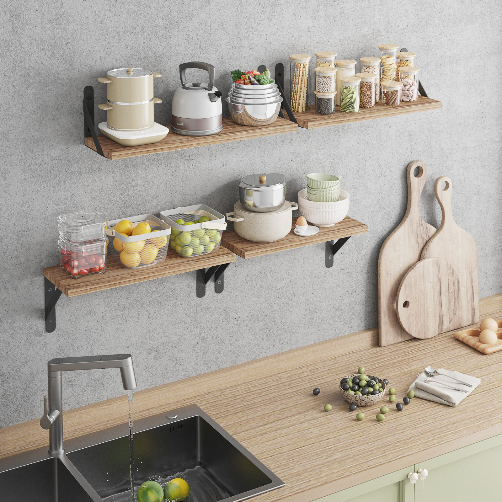 Fairy Floating Shelves, Carbonized Black, Set of 4 photo 5