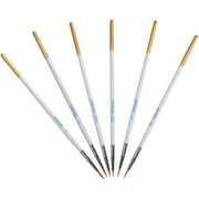 MEEDEN 6PCS Micro Paint Brushes Set, Fine Round Pointed Nylon Brush