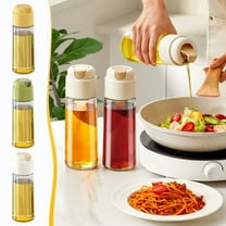 OEFNTAC 500ml Automatic Oil Dispenser Bottle, One-Hand Sensor Kitchen Glass Pot, Leak-Proof Large-Capacity Soy Vinegar Seasoning Container, Non-Drip Easy-Clean Cooking Oil Tank
