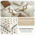 thumbnail image 6 of Lanco 7 Piece White Taupe Comforter Set, King Size， All Season Geometric Pattern Bedding Set, Matching Bed Skirt, Pillows & Shams, 6 of 7
