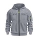 thumbnail image 3 of pstuiky camisas de manga larga para hombre, Chaqueta tipo cárdigan con capucha y cremallera de manga larga de color liso para hombre Tops de hombre m, 3 of 6