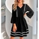 thumbnail image 1 of Vestido Casual ANGGREK con cuello en V y volantes Para mujer con Dobladillo de Línea A, 1 of 6