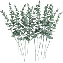 XmhyTop-A 24pcs Eucalyptus Stems Decor 14.1 Inch Artificial Eucalyptus Leaves Faux Greenery Branches