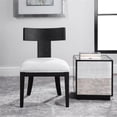 thumbnail image 7 of Bowery Hill 18" Modern Wood/Fabric Armless Chair in Charcoal Black/White, 7 of 7