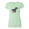 thumbnail image 2 of Wild Bobby, Colorful Dachshund Is My Spirit Animal Lover Womens Slim Fit Junior Tee, Mint, 2XL, 2 of 3