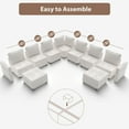 thumbnail image 4 of Mestyl Modular Sectional Sofa, Convertible Couch with Hidden Storage, Side Pockets Tool-Free Assembly, Round-Edge Design, Beige, Corner Seat, 4 of 5