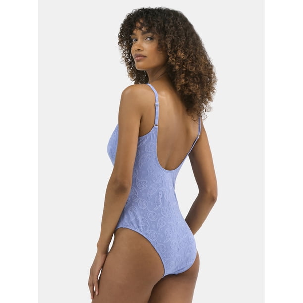 Jessica Simpson Women's Textured Print One Piece Swimsuit, Sizes