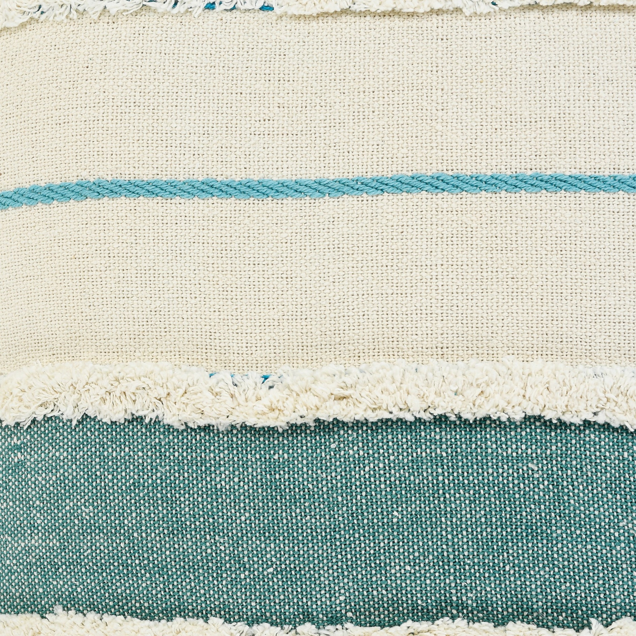 LR Home Trisha Casual Striped Cotton Throw Pillows, Turquoise, 20" x 20", Set of 2