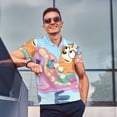 thumbnail image 3 of Lsque Bluey Pattern Golf Shirts for Men Dry Fit Print Moisture Wicking Performance Short Sleeve Polo Shirt-3X-Large, 3 of 7