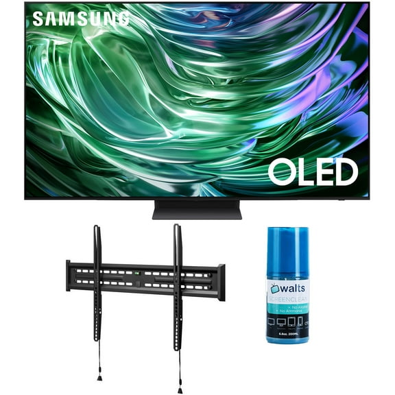 Samsung QN55S90DAFXZA 55 Inch 4K OLED Smart TV with Dolby Atmos with a Walts TV FIXED-MOUNT-43-90 TV Mount for 43-90 Inch Compatible TVs and Walts HDTV Screen Cleaner Kit (2024)