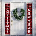 thumbnail image 3 of Christmas Porch Sign Banner Decorations Buffalo Plaid Home Modern Farmhouse Decor Red Buffalo Check Plaid Porch Signs Xmas Banners for Indoor Outdoor Front Door Living R, 3 of 6