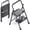 All Black, variant on BEHERZT 2 Step Ladder, 500lbs Capacity Step Stool with Wide Pedal for Adults, Sturdy Folding Metal Ladder for Home, Black