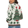 thumbnail image 3 of Knitted Christmas Tree Women's Turtleneck Sweater Long Sleeve Ribbed Fitted Turtle Neck Casual Fall Winter Collection Top M, 3 of 4