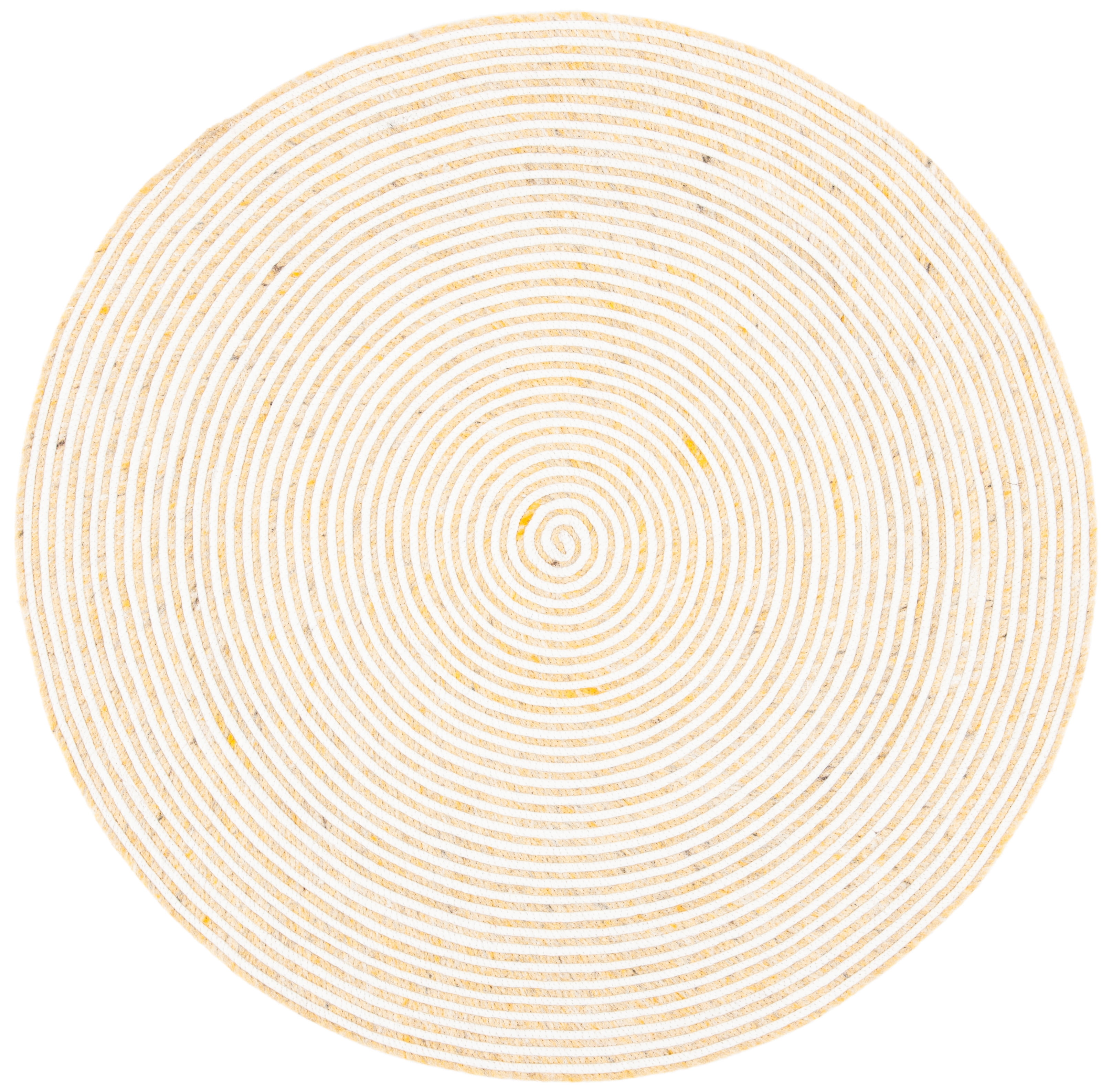 SAFAVIEH Braided Beuregard Solid Reversible Area Rug, Gold/Ivory, 4' x 4' Round