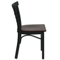 thumbnail image 5 of Emma + Oliver Black Three-Slat Ladder Back Metal Dining Chair/Mahogany Wood Seat, 5 of 7