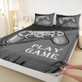 thumbnail image 3 of Feelyou Gaming Controller Kids Twin Sheet Sets, Grey Abstract Twin Fitted Sheet, Cartoon Video Game Lover Flat Sheet, Microfiber Bedroom Decor, 3-Piece, 3 of 7
