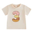 thumbnail image 1 of Akiihool Tops for Girls Girls T Shirts Ruffle Short Sleeve Ruched Knot Side Tunic Blouse Summer Tee Tops (Purple,3-4 Years), 1 of 4