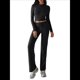 thumbnail image 1 of Conjuntos de 2 Piezas para Mujer, Larga, Cuello Redondo, Pantalones Acampanados de Cintura Alta, Conjuntos de Chándal, Ropa de Calle. Negro XL, 1 of 10