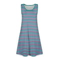 thumbnail image 7 of LTTVQM Summer Dresses for Toddlers Girls 12-13 Sleeveless Striped Sundress Comfy Round Neck Tank Dress Holiday Cover Up Dresses with Pocket Navy 12-13, 7 of 7