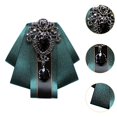 thumbnail image 6 of Milageto Ribbon Tie Brooch Pin Bow Tie for Clothing Accessories Working Prom Ball Uniform green, 6 of 8