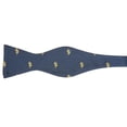 thumbnail image 3 of SummerTies Lightning Bow Tie - Navy, Woven Silk, Adult Tie Yourself Bow Tie, 3 of 3
