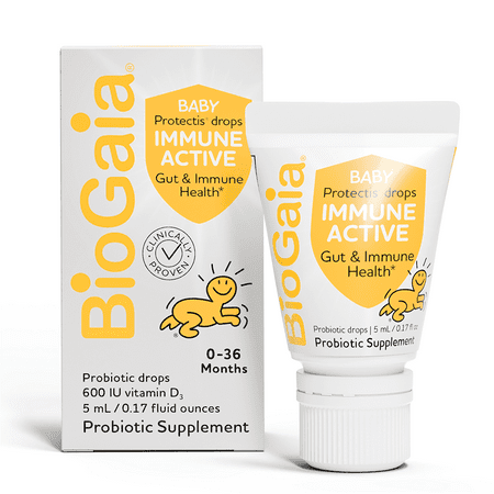 BioGaia Immune Active Baby Probiotic Drops + Vitamin D | For Digestive & Immune Health | For Babies & Toddlers 0-36 Months | Pediatrician Trusted | Allergen, Dairy, Soy & Gluten Free