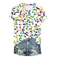 thumbnail image 5 of Jsaierl Womens Mardi Gras Shirts Funny Carnival Themed Mask Print Tees Trendy Short Sleeve T Shirts Blouses Dressy Casual Round Neck Tunic Tops, 5 of 5