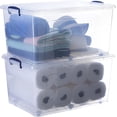 thumbnail image 4 of Superio Storage Containers With Wheels (8 Pack), Opaque Clear Stackable Large Storage Containers With Lids, Durable Latches (85 Quart), 4 of 5