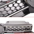 thumbnail image 5 of Ikon Motorsports Compatible with 10-14 Golf MK6 Honeycomb GTI Black Chrome Trim Front Upper+Lower Grille ABS, 5 of 7
