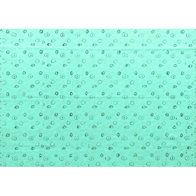 Ahgly Company Machine Washable Indoor Rectangle Solid Turquoise Blue Modern Area Rugs, 7' x 9'