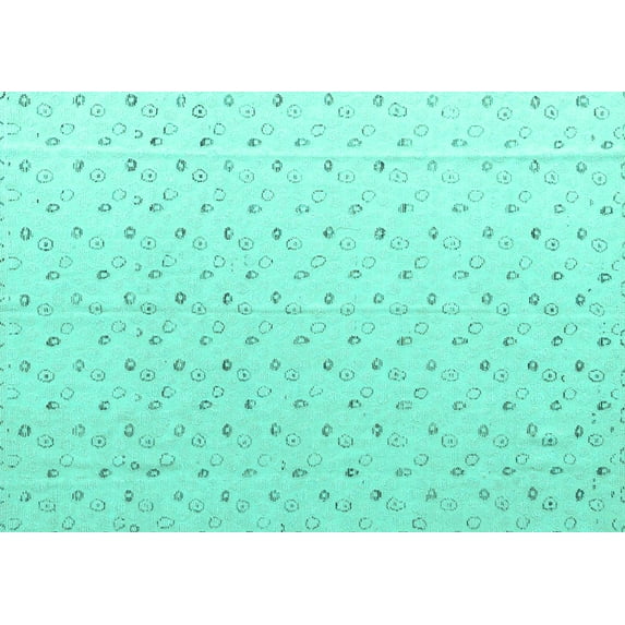Ahgly Company Machine Washable Indoor Rectangle Solid Turquoise Blue Modern Area Rugs, 3' x 5'