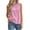 Pink, variant on Women's Ruffle Detail Sleeveless Tank Tops Summer Petite Plain Crew Neck Tee Casual Travel Tops Wine