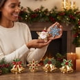 thumbnail image 5 of Hovilon 6PCS Christmas Wooden Ornaments DIY Pearl Kit, 6 Festive Designs Wood Pendant Style Holiday Tree Decor, DIY Painting of Diamond Craft Set for Home Decoration and Handmade Gift, 5 of 7