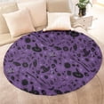 thumbnail image 4 of Halloween Witchy Elements Pattern Round Blanket,Comfortable Soft Flannel Throw Blanket,All Season,Warm Lightweight Blankets for Sofa Bed Couch Living Room Chair 47"x47", 4 of 5