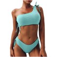 thumbnail image 1 of Sexy mujer moda Bikini sólido dos piezas estampado traje de baño traje de baño conjunto de ropa de playa Fridja  nalpqowj58641, 1 of 9