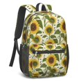 thumbnail image 2 of Sunflower and Seed Cream Pattern 17" Waterproof Oxford School Backpacks for Teens, S-Shape Padded Straps, for School, Travel, Hiking, Camping, 2 of 5